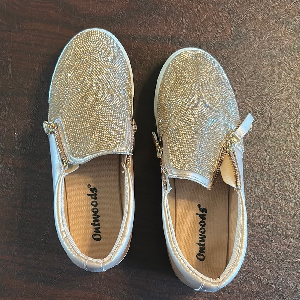 Gold Kids Slip-On Shoes